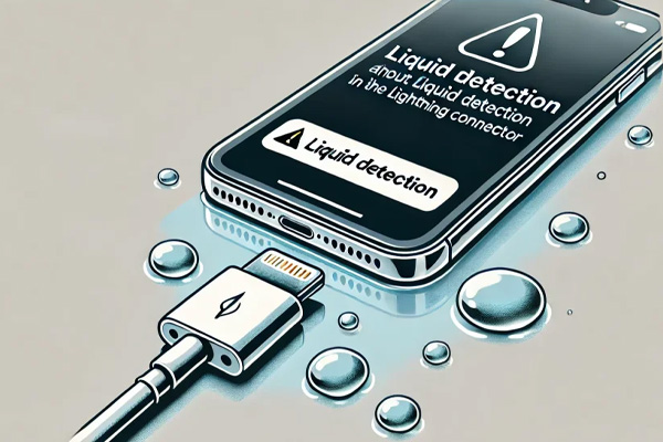 هشدار Liquid Detected روی صفحه آیفون هنگام وصل کردن کابل شارژ