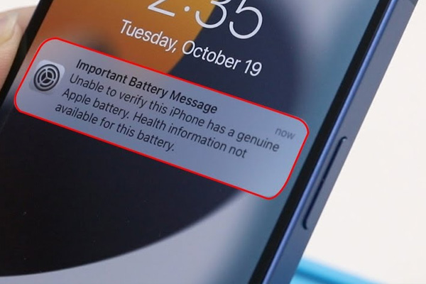 پیام Important Battery Message آیفون درباره تایید نشدن اصالت باتری