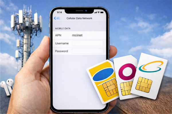 صفحه تنظیمات APN اینترنت اپراتور در آیفون